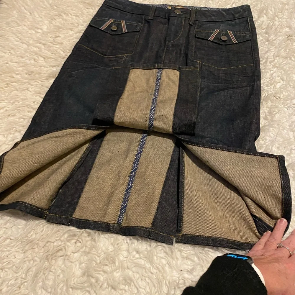 Vintage y2k Paige denim jean skirt 28 Pair-Fax pencil split skirt sk0024